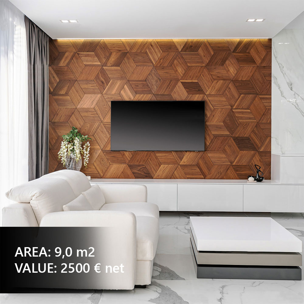 3D wall panels as decoration in the living room