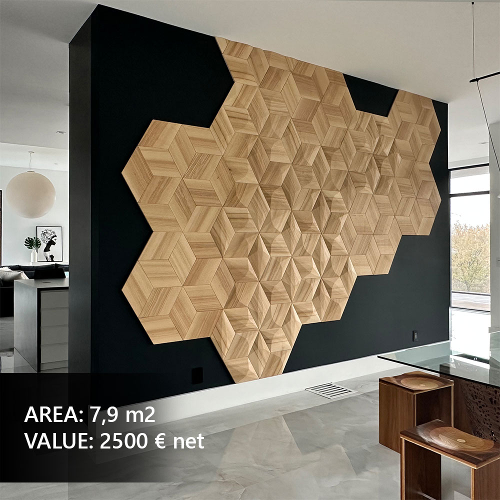 3D wall panels as decoration in the living room