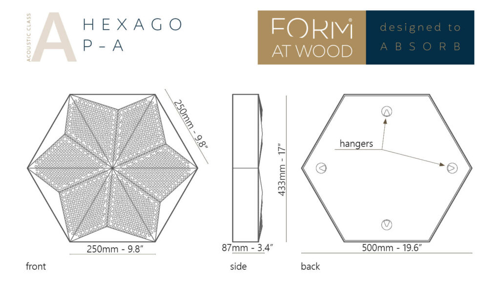 Information about dimensions of a HEXAGO P-A panel