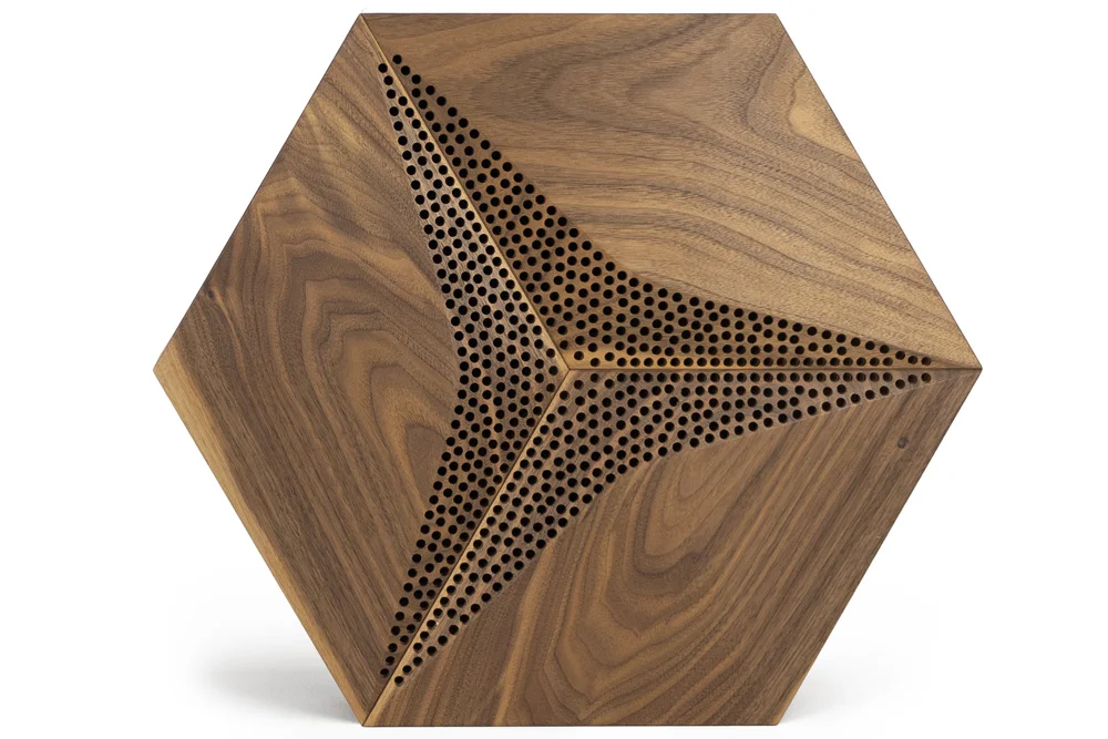 Dark wood acoustic wall panel with oil finish and soundproofing features