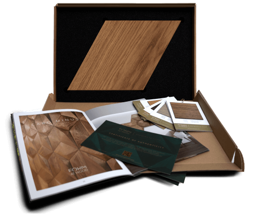 Photo of a box containing a sample of a caro panel