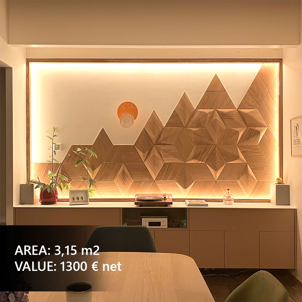 3D wall panels in a designer dining room