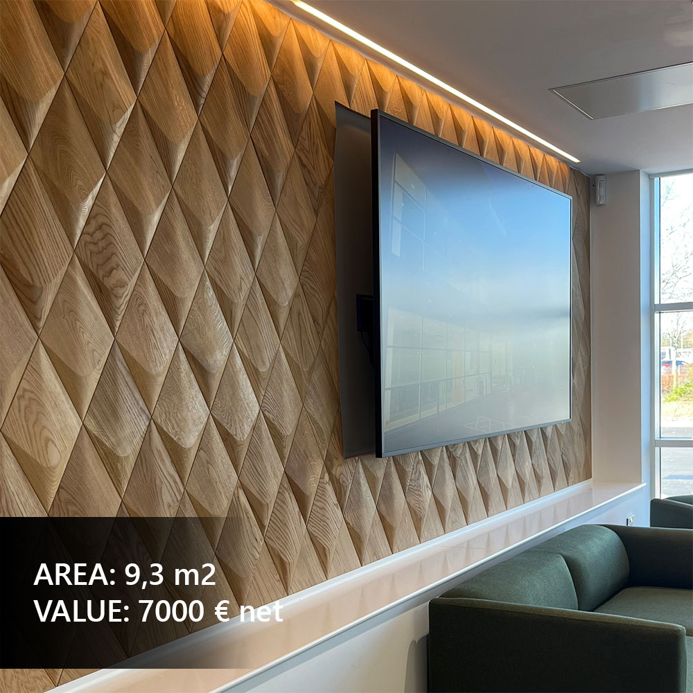 3D wall panels in a designer dining room