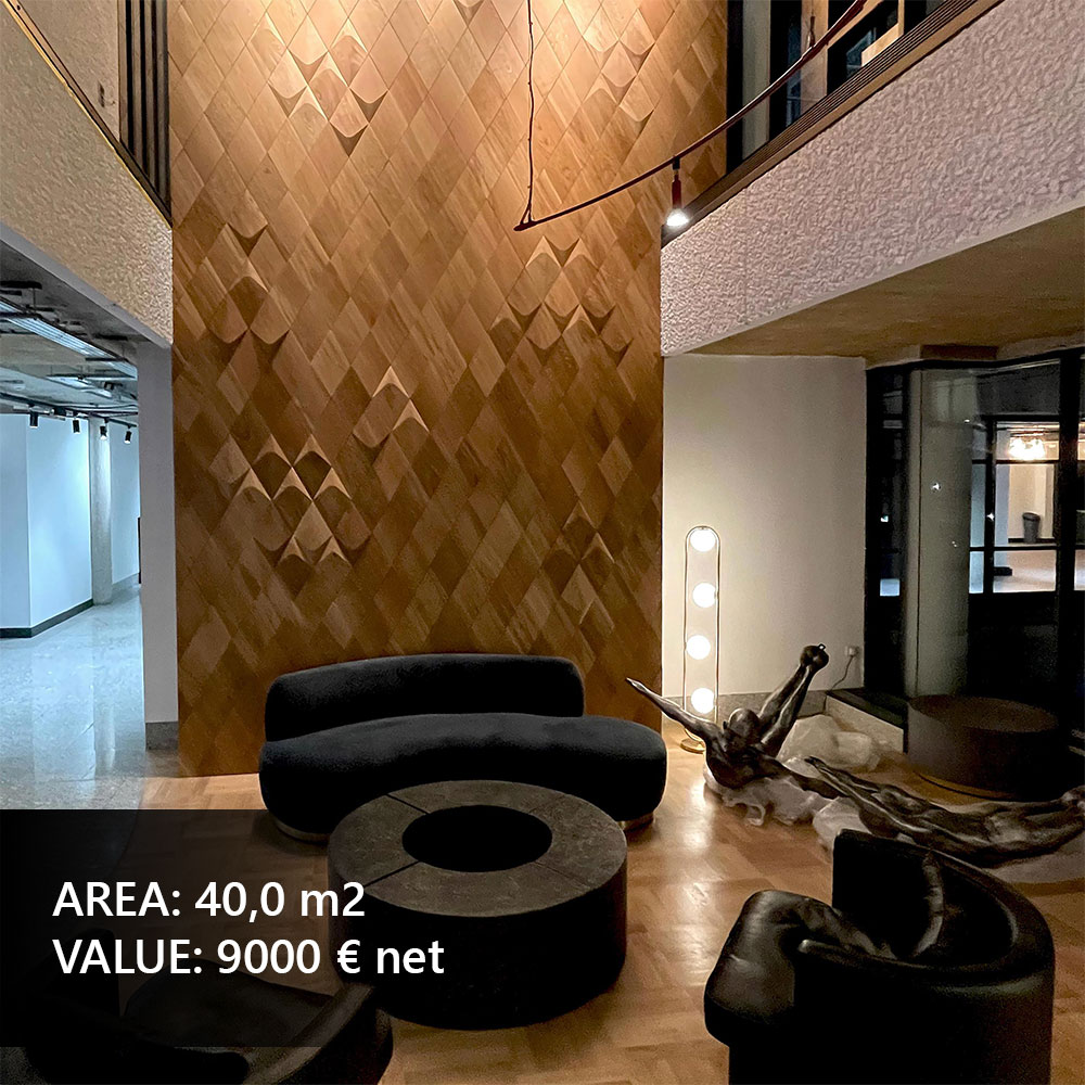 3D wall panels in a designer dining room