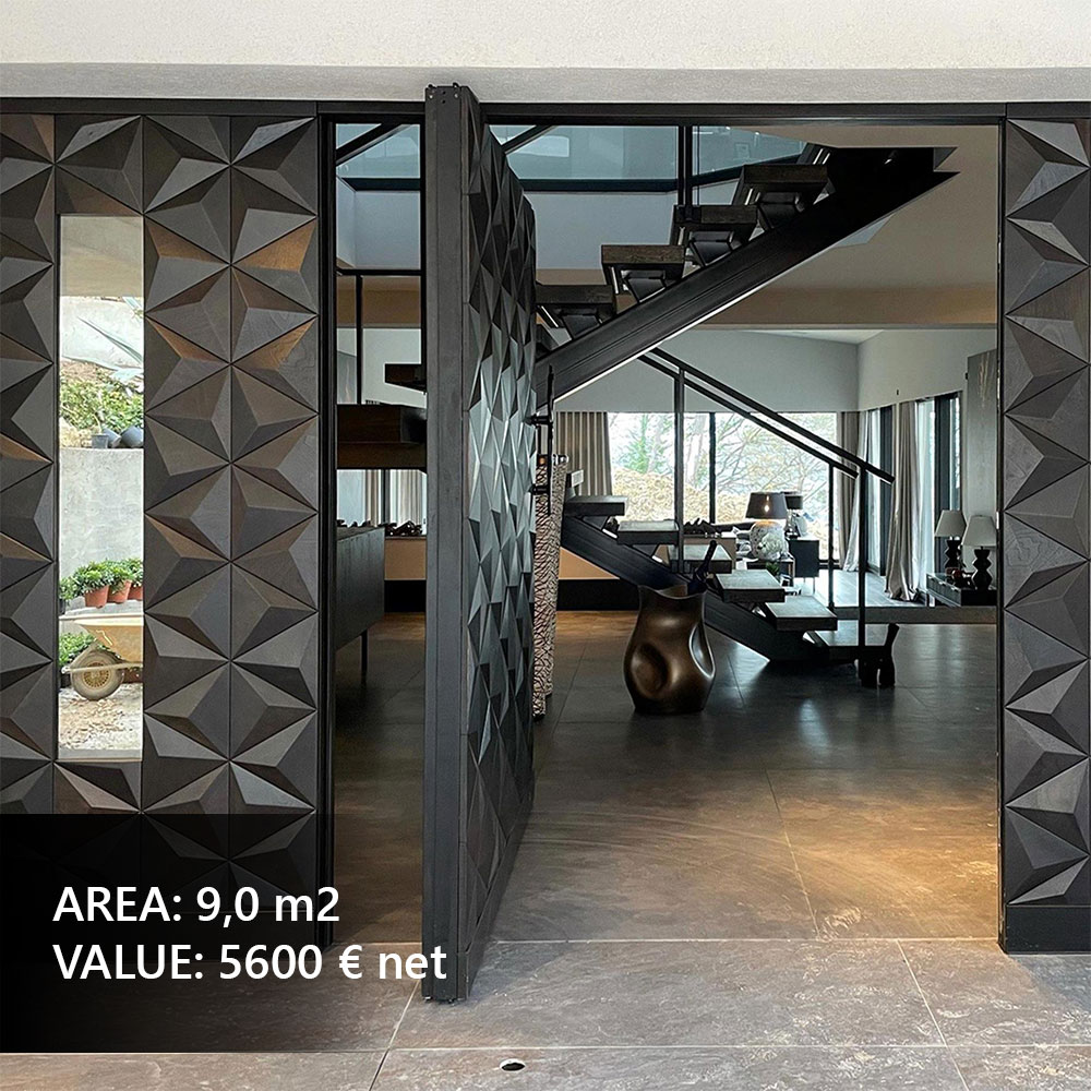 Modern wood wall panels used as a decorative accent wall in a stylish bar, enhancing interior design.