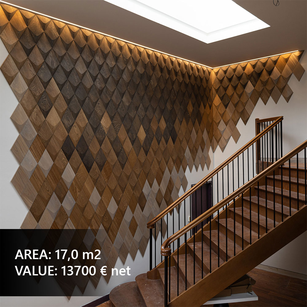 3D wall panels in a designer dining room
