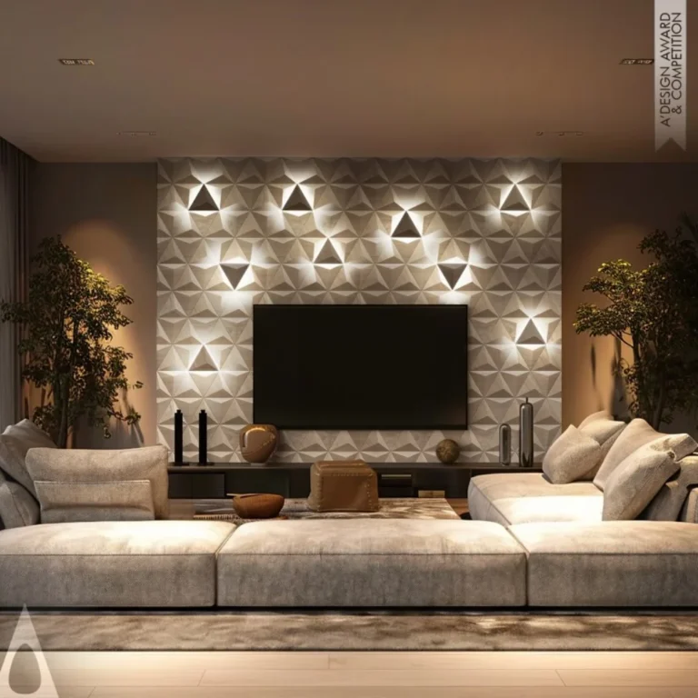 TV wall with decorative wood wall panels as modern accent wall