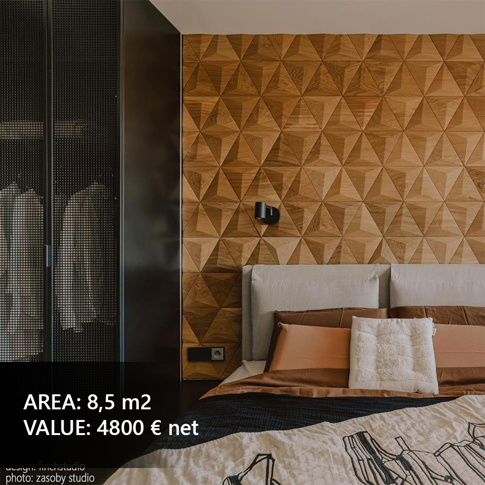 Modern wood wall panels used as a decorative accent wall in a stylish bar, enhancing interior design.