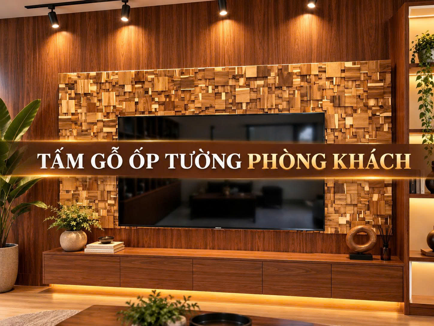 Tấm Gỗ Ốp Tường Phòng Khách: Cách Chọn Cho Vách TV Đẹp Và Cân Đối